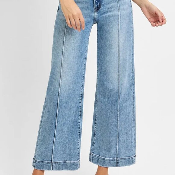 ✨NWT RISEN Full Size High Rise Crop Wide Leg Jeans Plus Size - Picture 2 of 7